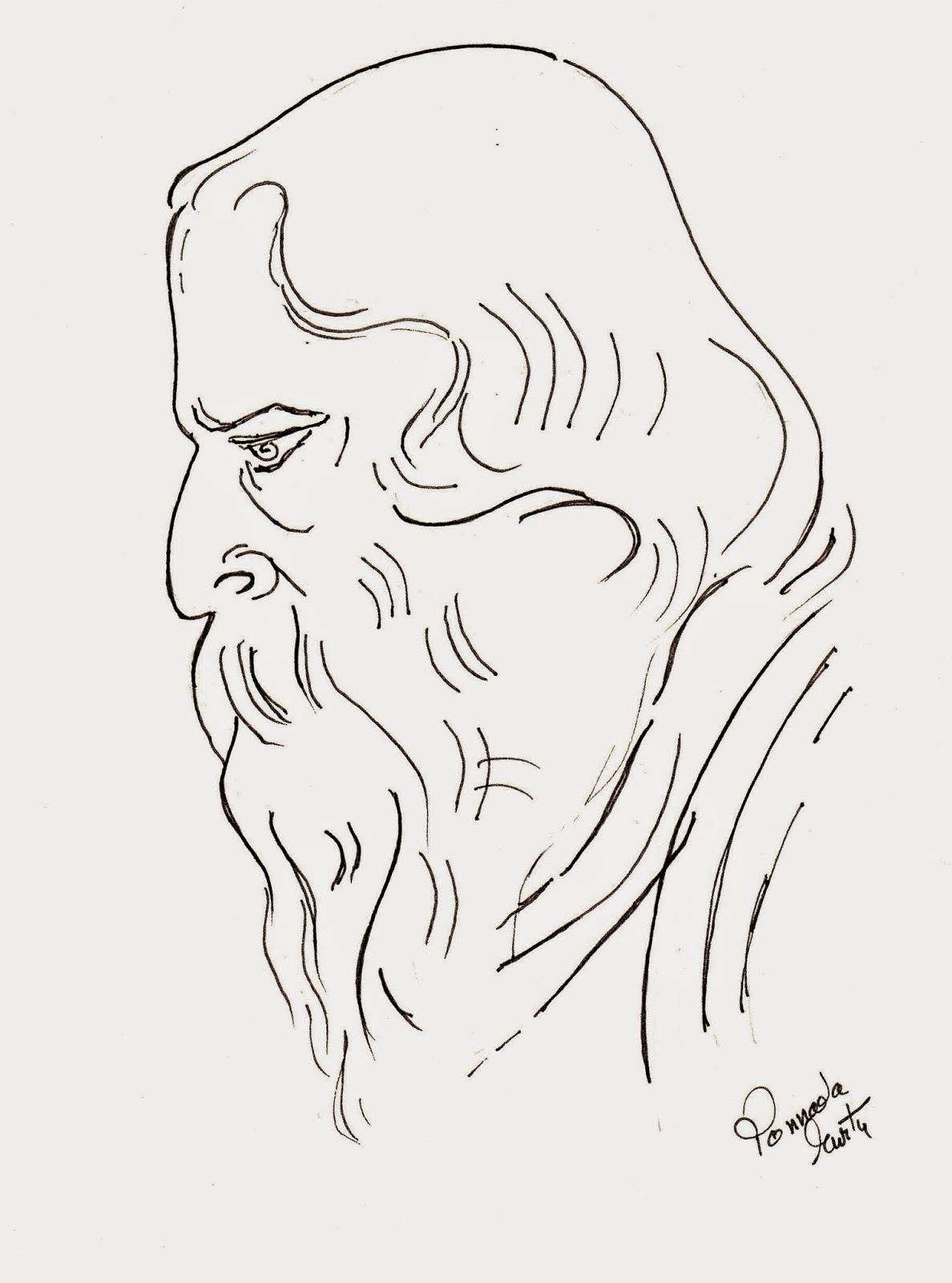 Pencil Sketch Picture Of Rabindranath Tagore Pencil - Rabindranath Tagore Pencil Sketch , HD Wallpaper & Backgrounds