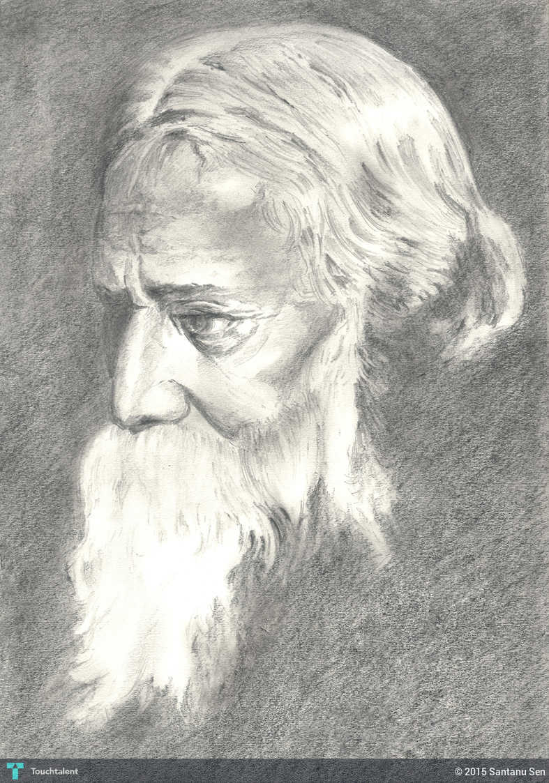 Rabindranath Tagore Pencil Sketch Pencil Sketch- Rabindranath - Pencil Drawing Of Rabindranath Tagore , HD Wallpaper & Backgrounds
