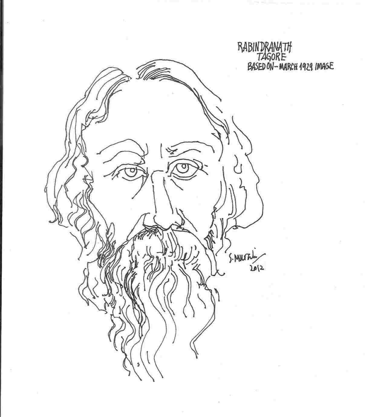 Rabindranath Pencil Sketch On Rabindranath Tagore Tagore - Sketch , HD Wallpaper & Backgrounds