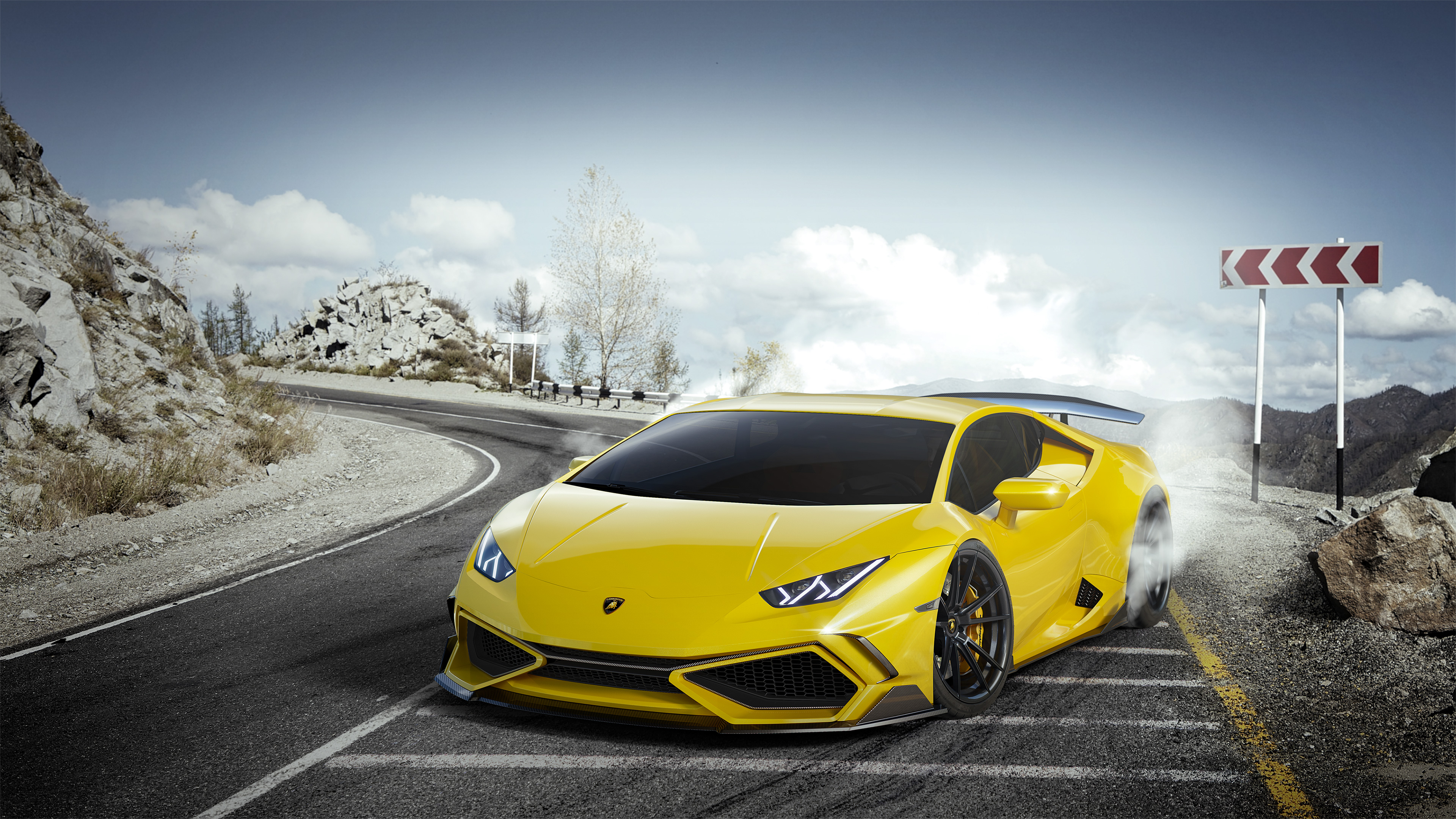 Yellow Lamborghini Huracan 4k - Lamborghini Huracán Hd 4k , HD Wallpaper & Backgrounds