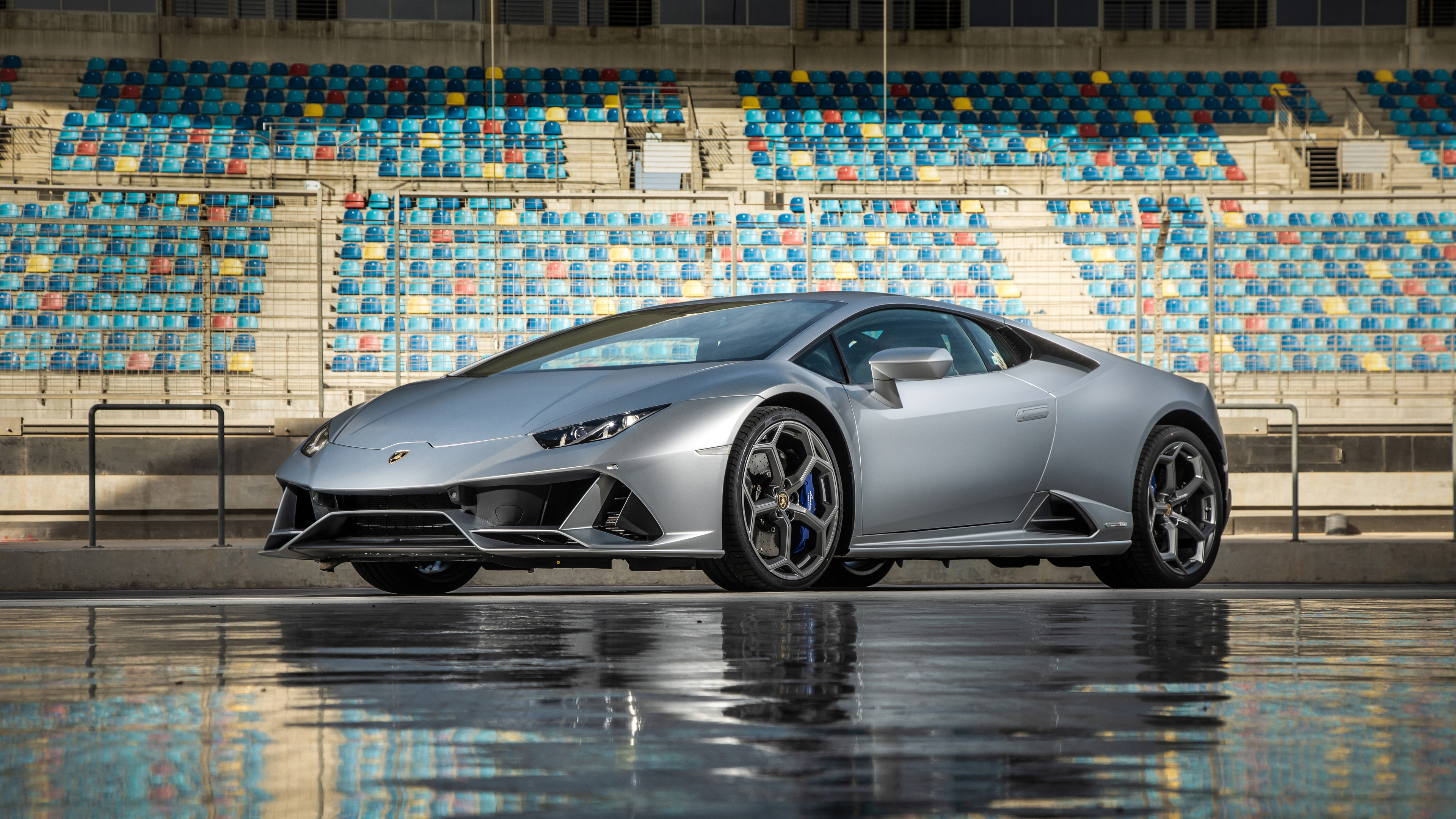 Wallpaper 4k 2019 Lamborghini Huracan Evo 4k 4k-wallpapers - Lamborghini Huracan Evo Silver , HD Wallpaper & Backgrounds