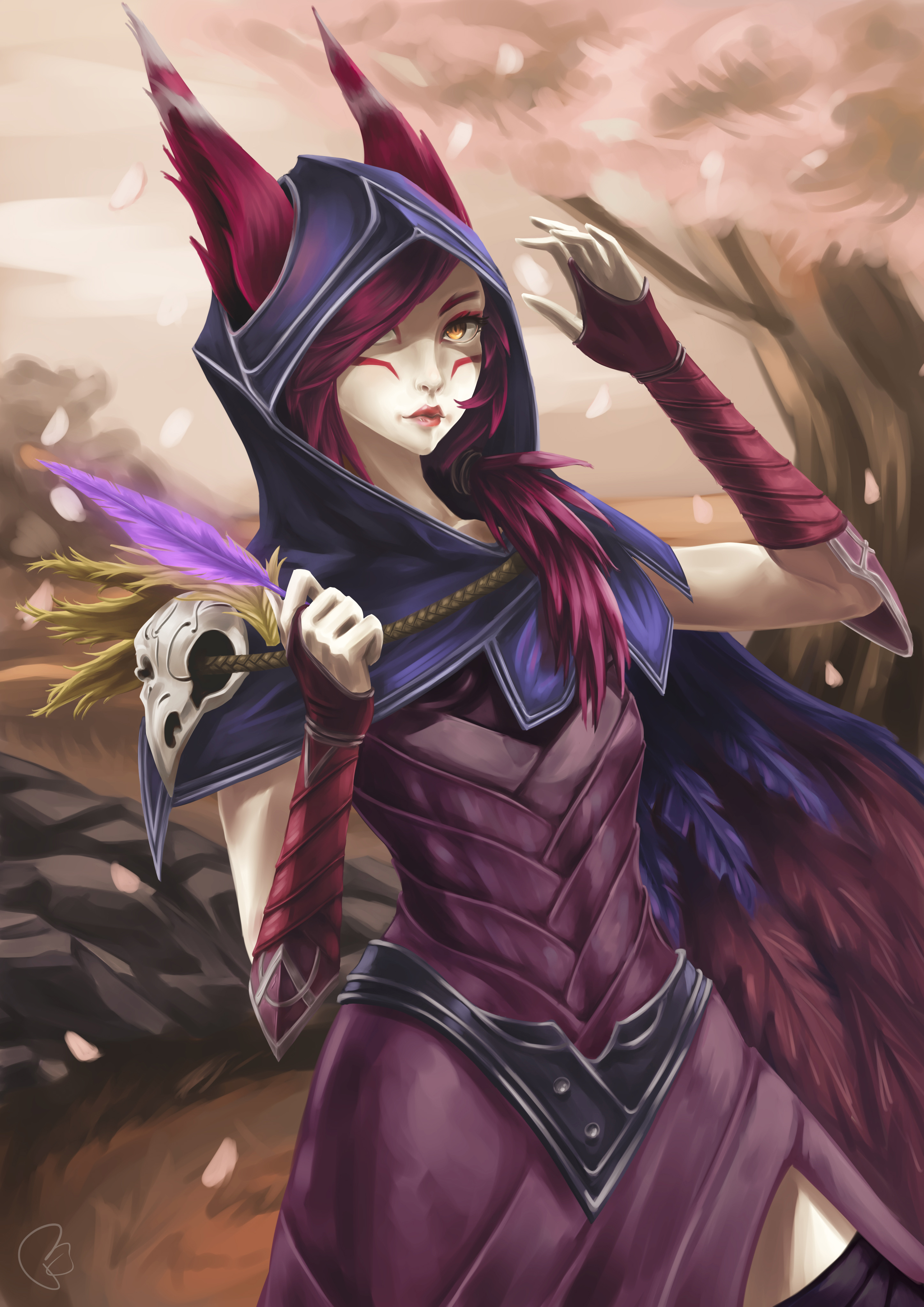 Xayah By Zeke-yggrassil Hd Wallpaper Fan Art Artwork - League Of Legends Xayah , HD Wallpaper & Backgrounds