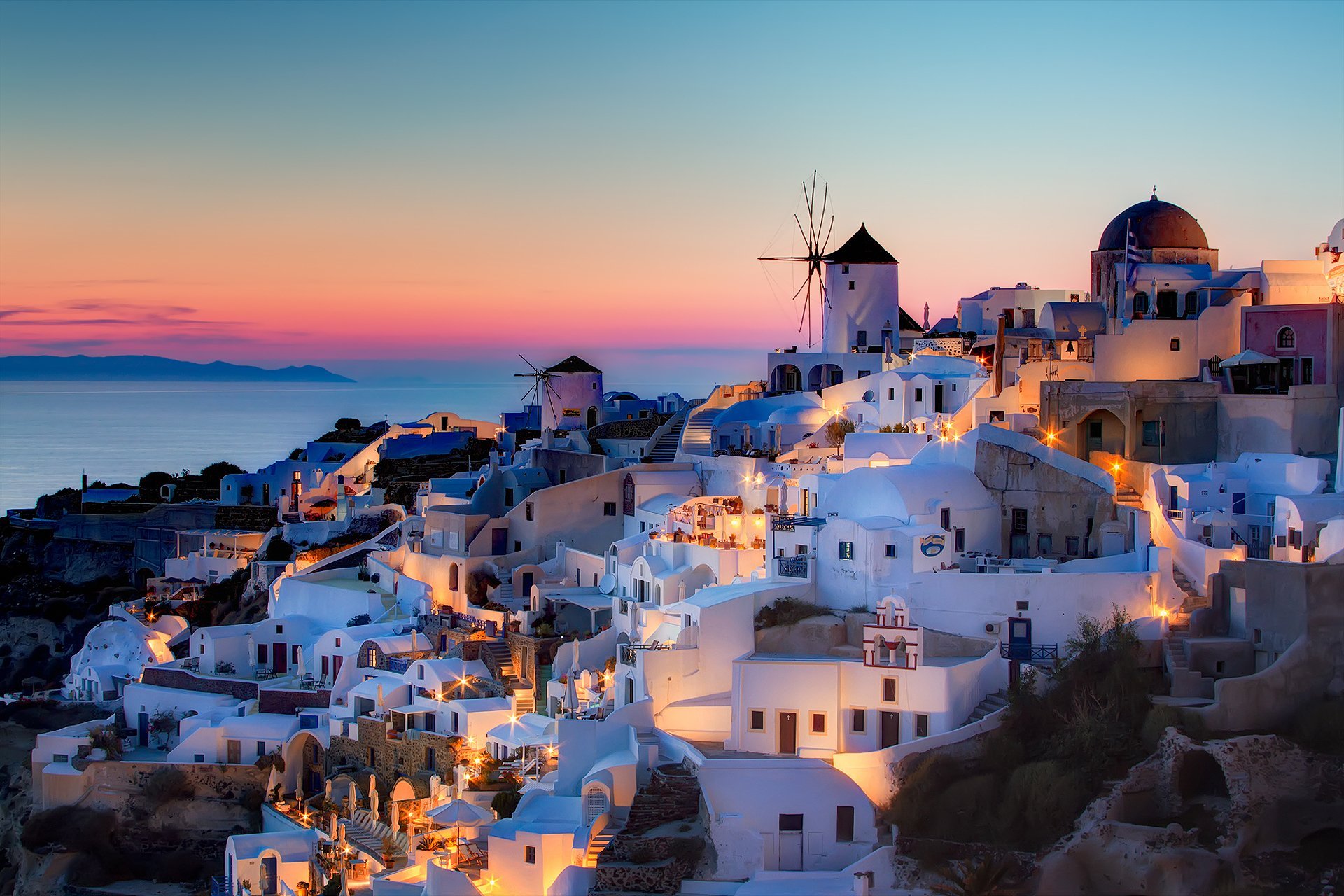 Greece Santorini Notio Aigaio Oia Sunset House Szeke - Thíra , HD Wallpaper & Backgrounds