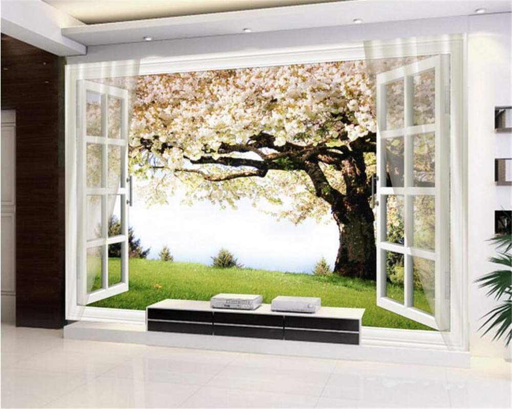 Shujuan 3d Wallpaper Hd 3d Cherry Tree Window Background - Window Background Image Hd , HD Wallpaper & Backgrounds
