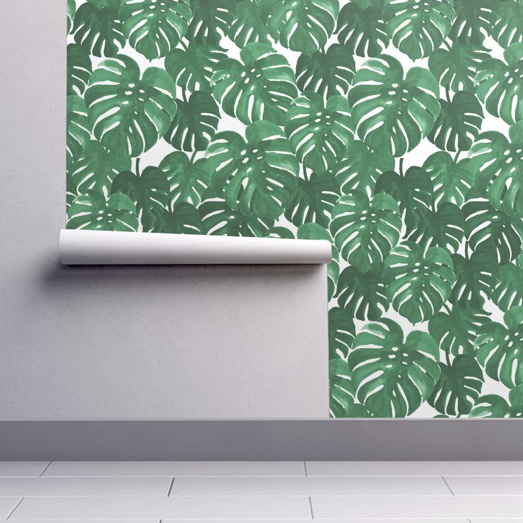 Monstera Leaf Wall Painting , HD Wallpaper & Backgrounds