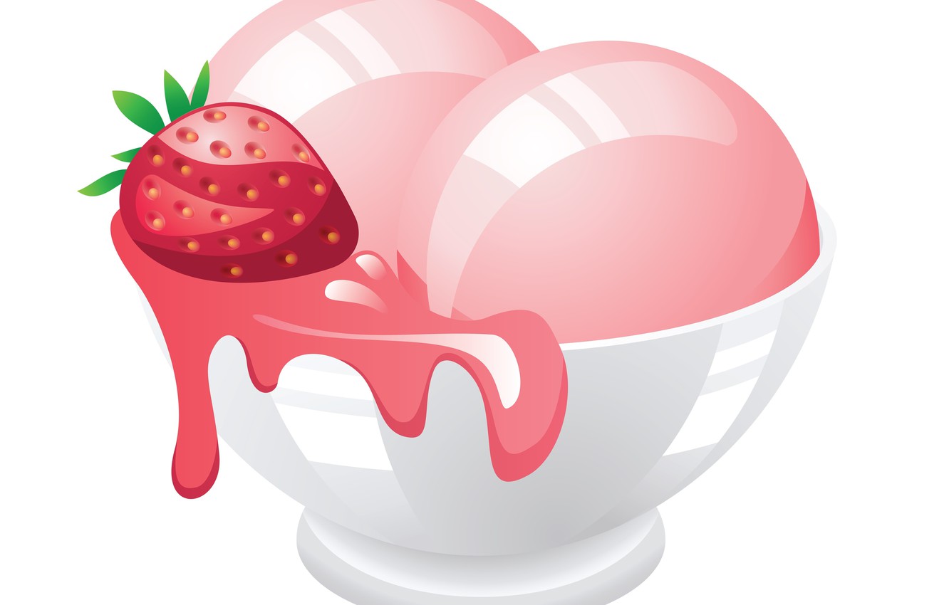 Photo Wallpaper Food, Strawberry, Ice Cream, Dessert, - Ice Cream Cup Clipart Png , HD Wallpaper & Backgrounds