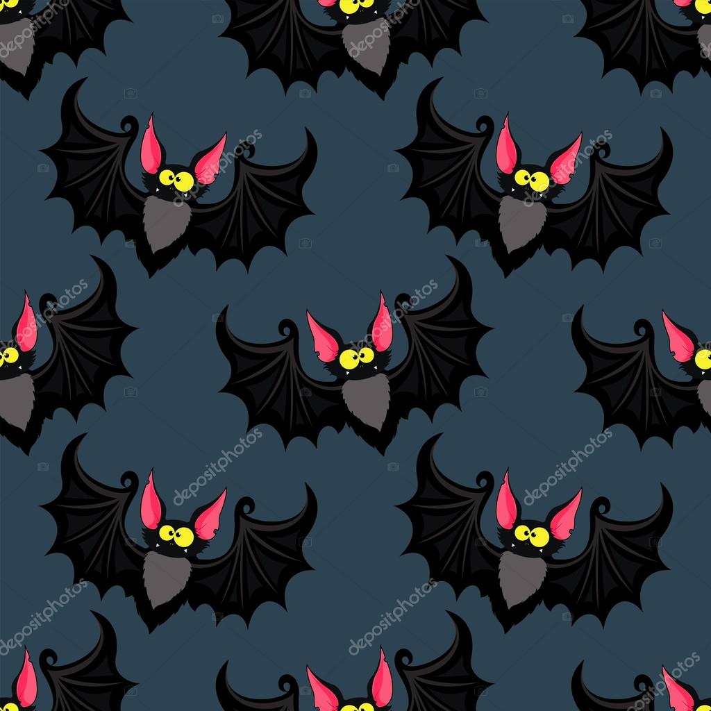 Wallpaper With Cartoon Bat Stock Vector - Papel De Parede De Desenho Animados , HD Wallpaper & Backgrounds