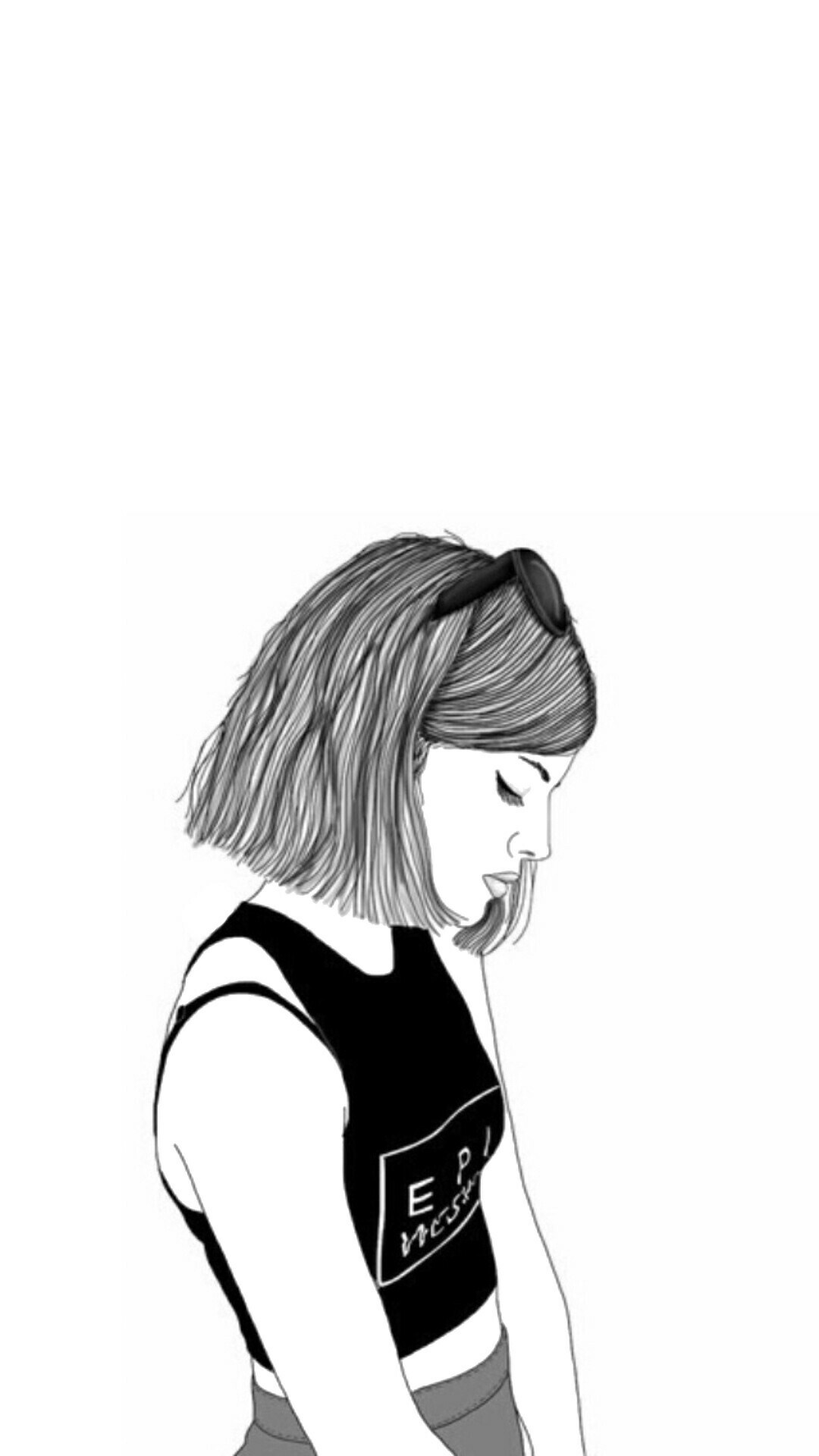 Wallpaper - Girl Drawing Short Hair , HD Wallpaper & Backgrounds