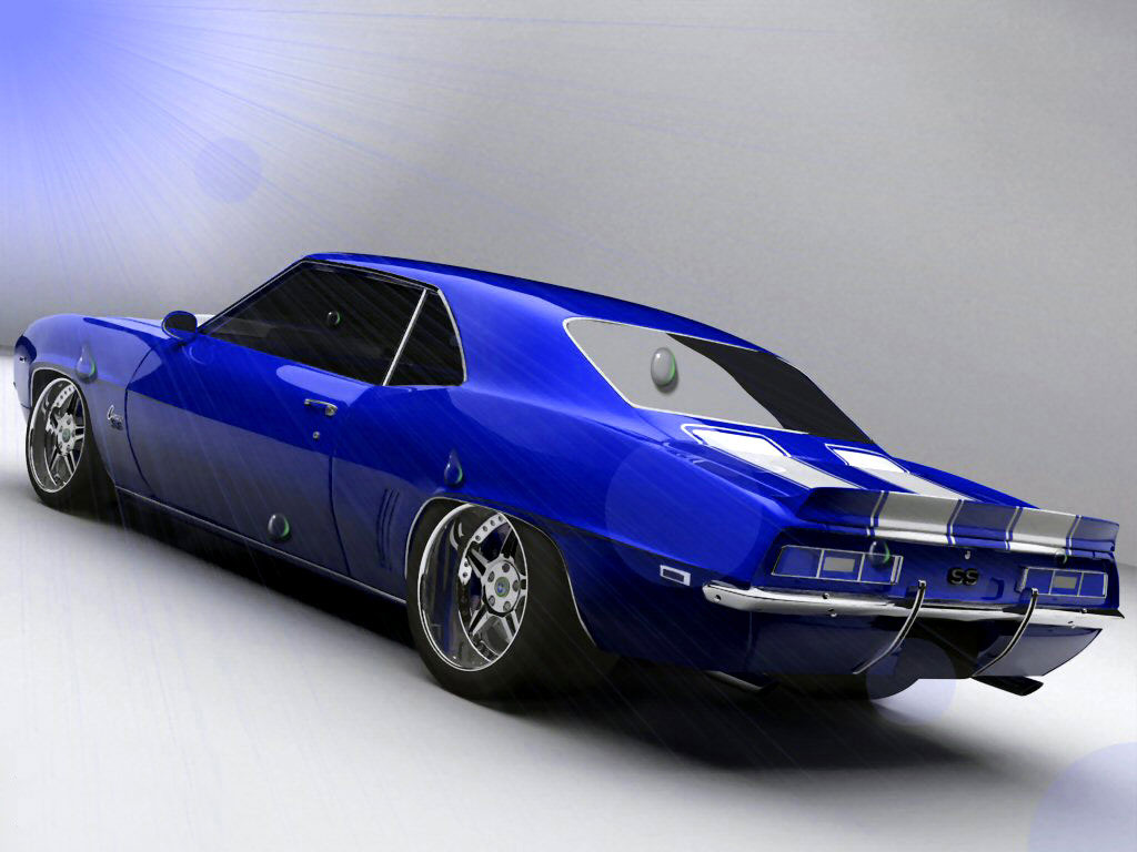Blue Classic Muscle Car , HD Wallpaper & Backgrounds
