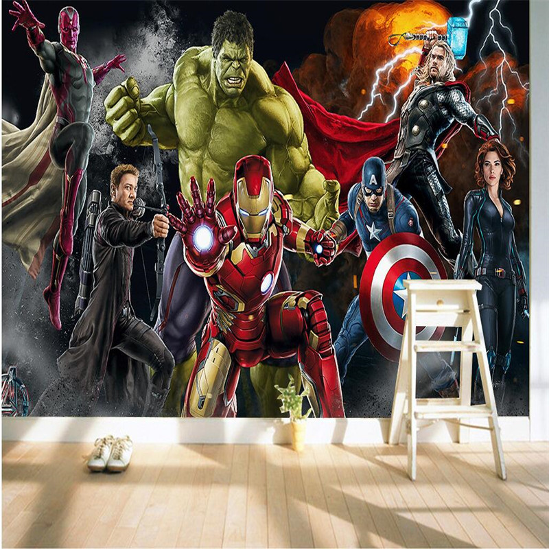 Foto Papel De Parede 3d De Animação Dos Desenhos Animados - Poster 3d Super Heros Marvel , HD Wallpaper & Backgrounds