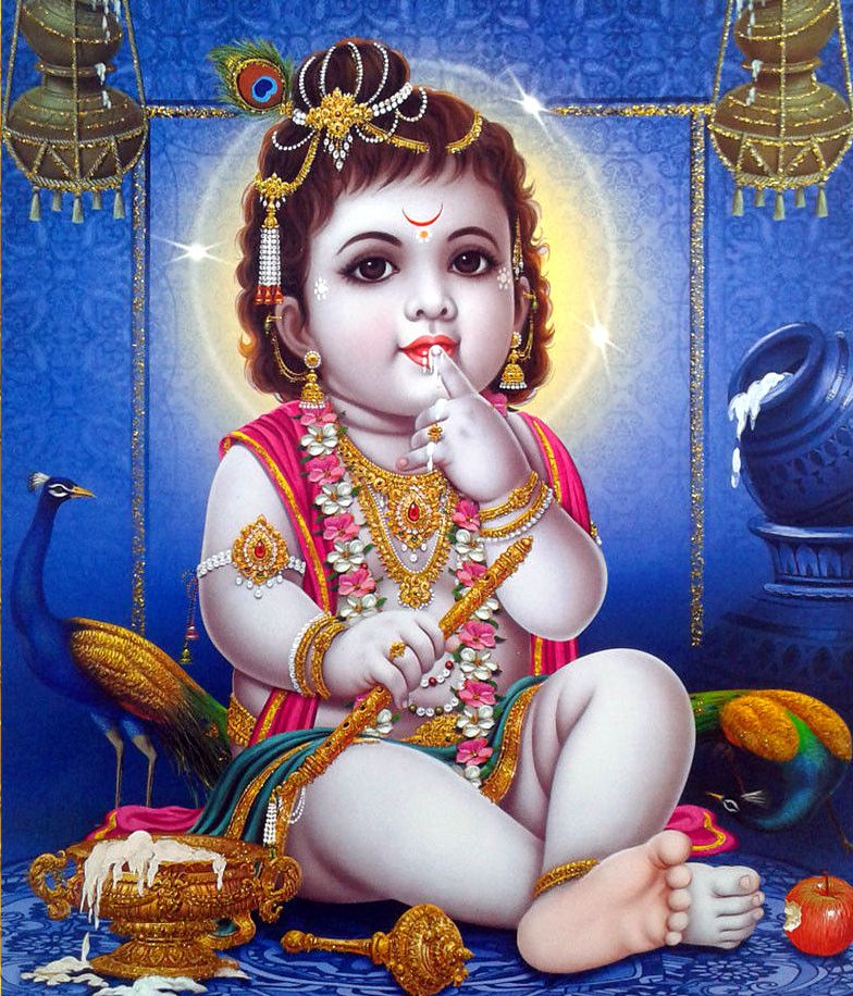 Cute Child Krishna Wallpaper - Baby Krishna , HD Wallpaper & Backgrounds