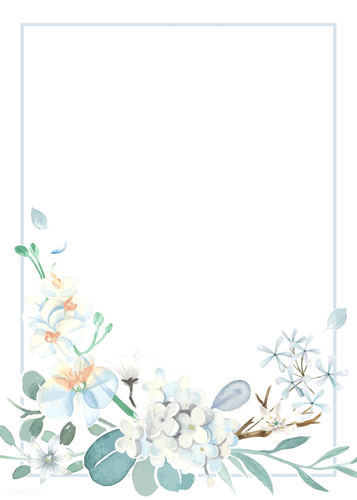 Invitation Card With A Light Blue Theme - Free Light Blue Flowers Background , HD Wallpaper & Backgrounds