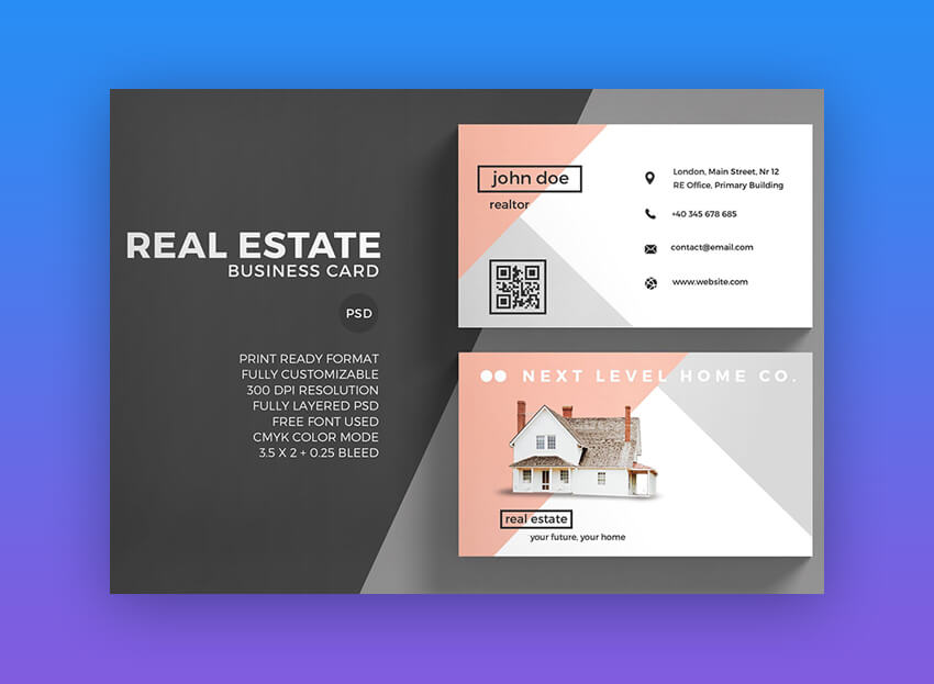Real Estate Business Card Example From Envato Elements - Business Card Example , HD Wallpaper & Backgrounds