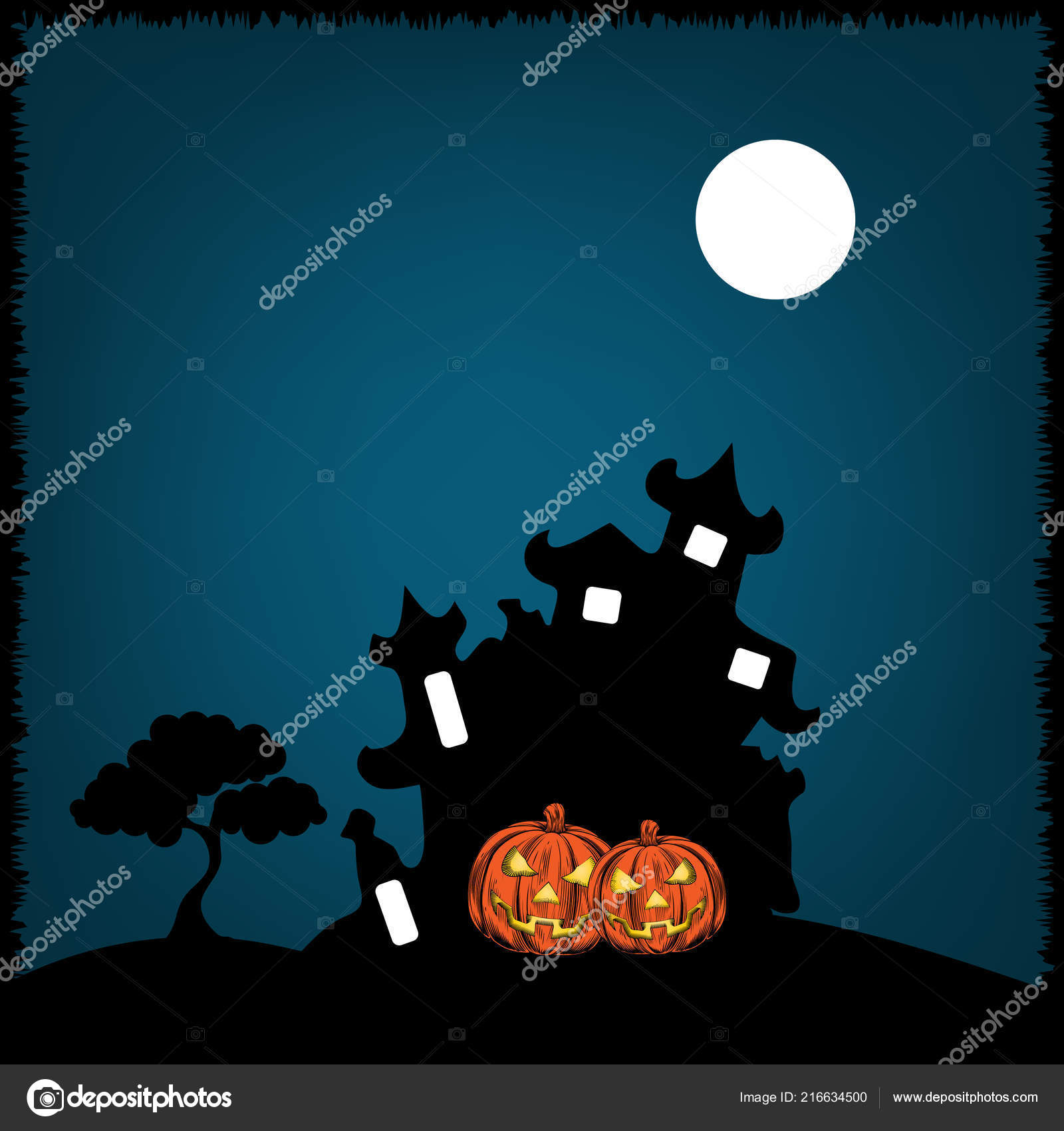 Halloween Vector Castle Design Wallpaper Invitation - Illustration , HD Wallpaper & Backgrounds