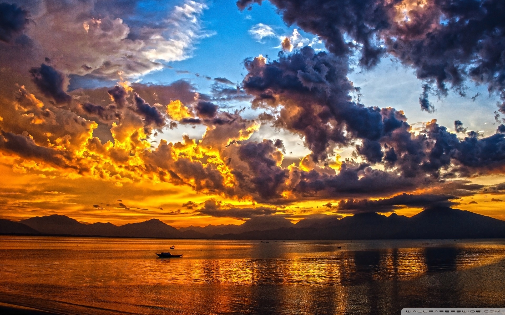 Wide - Sunset Sky Clouds , HD Wallpaper & Backgrounds