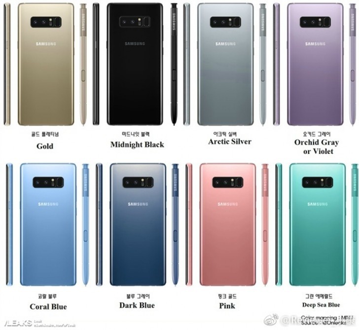 Samsung Galaxy Note 8 Có 8 Màu Khác Nhau, Hình Nền - Note 8 All Colors , HD Wallpaper & Backgrounds