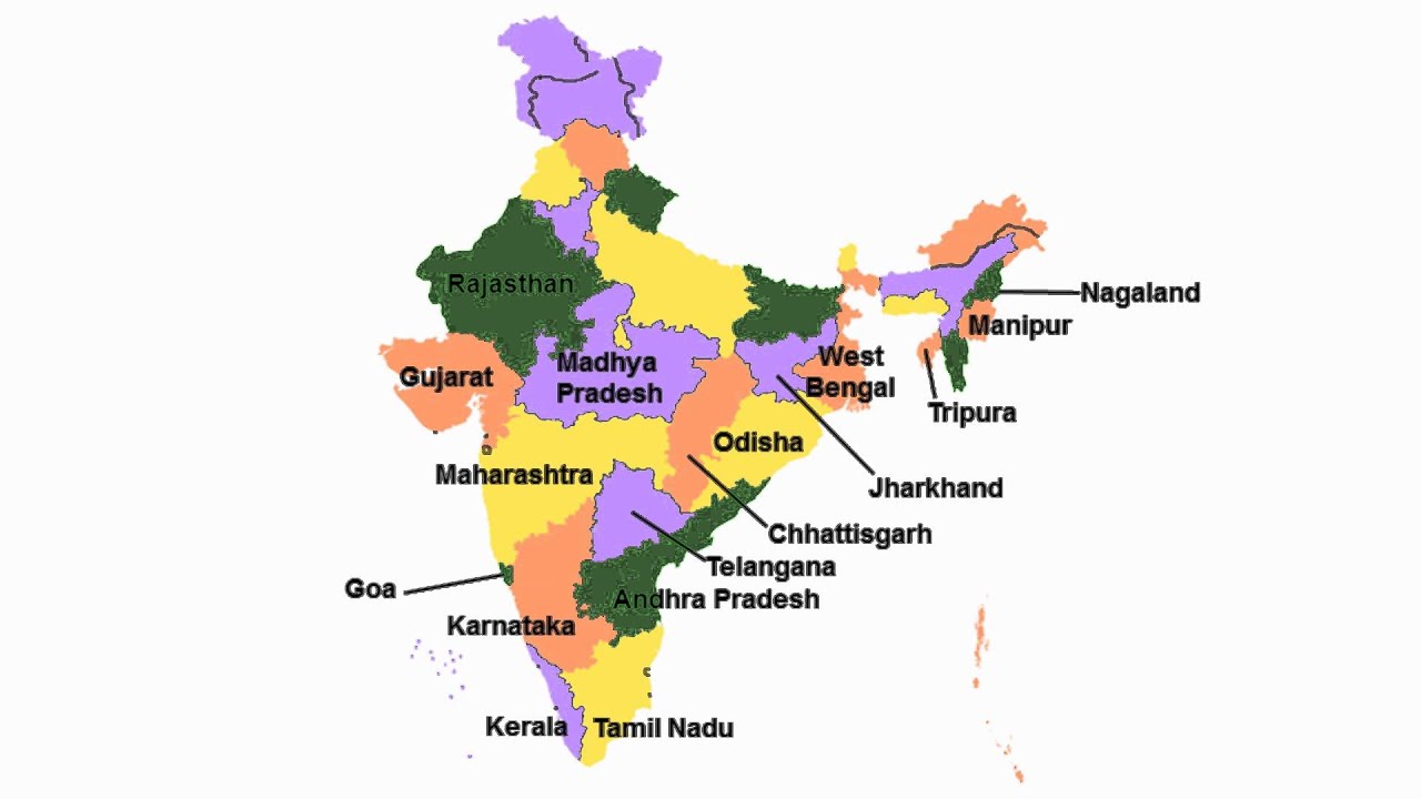 India States Song 29 States And 7 Union Territories - Map Of 29 States And 7 Union Territories , HD Wallpaper & Backgrounds