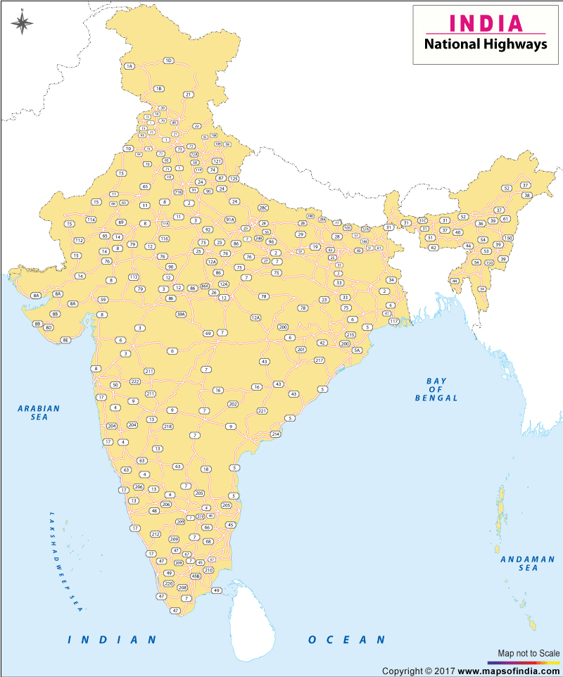 India National Highway Map - Map Of National Highways Of India , HD Wallpaper & Backgrounds