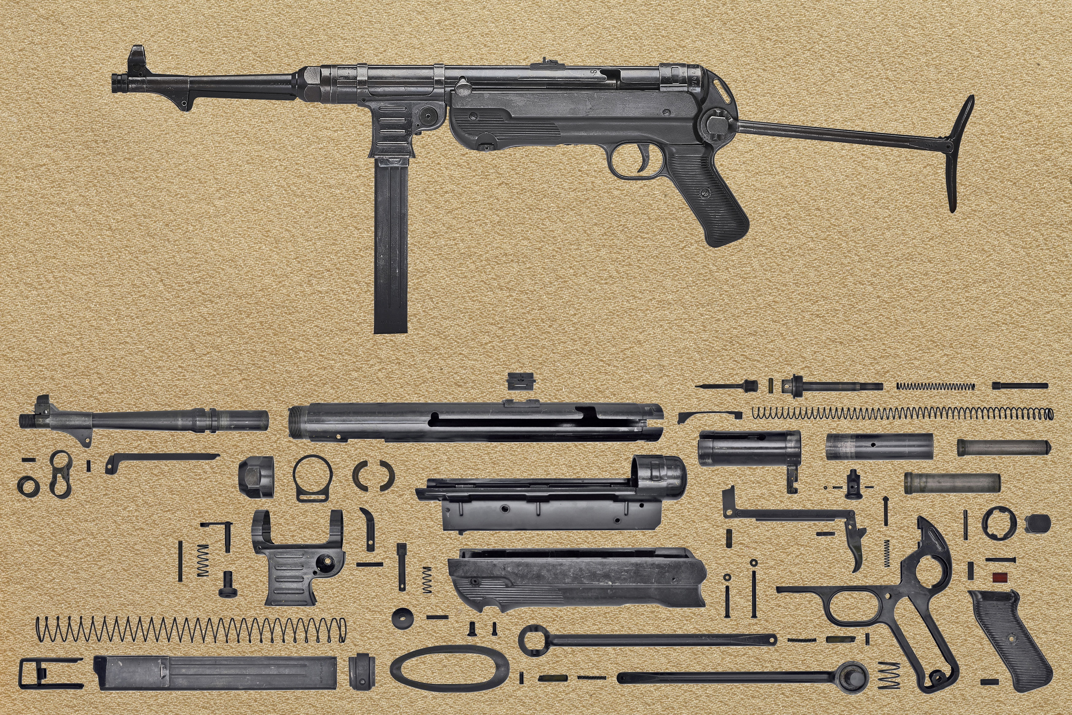 Background, Details, Spare Parts, German, The Gun, - Mp 40 Stl , HD Wallpaper & Backgrounds