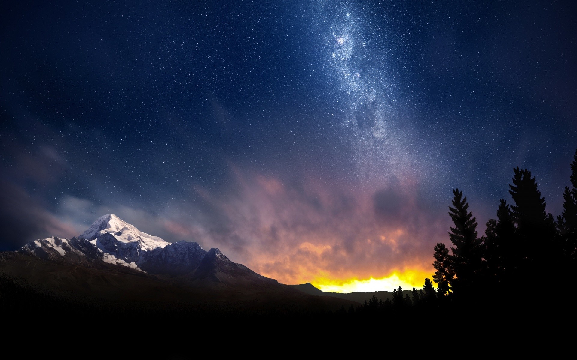 Swiss Alps Night Sky , HD Wallpaper & Backgrounds