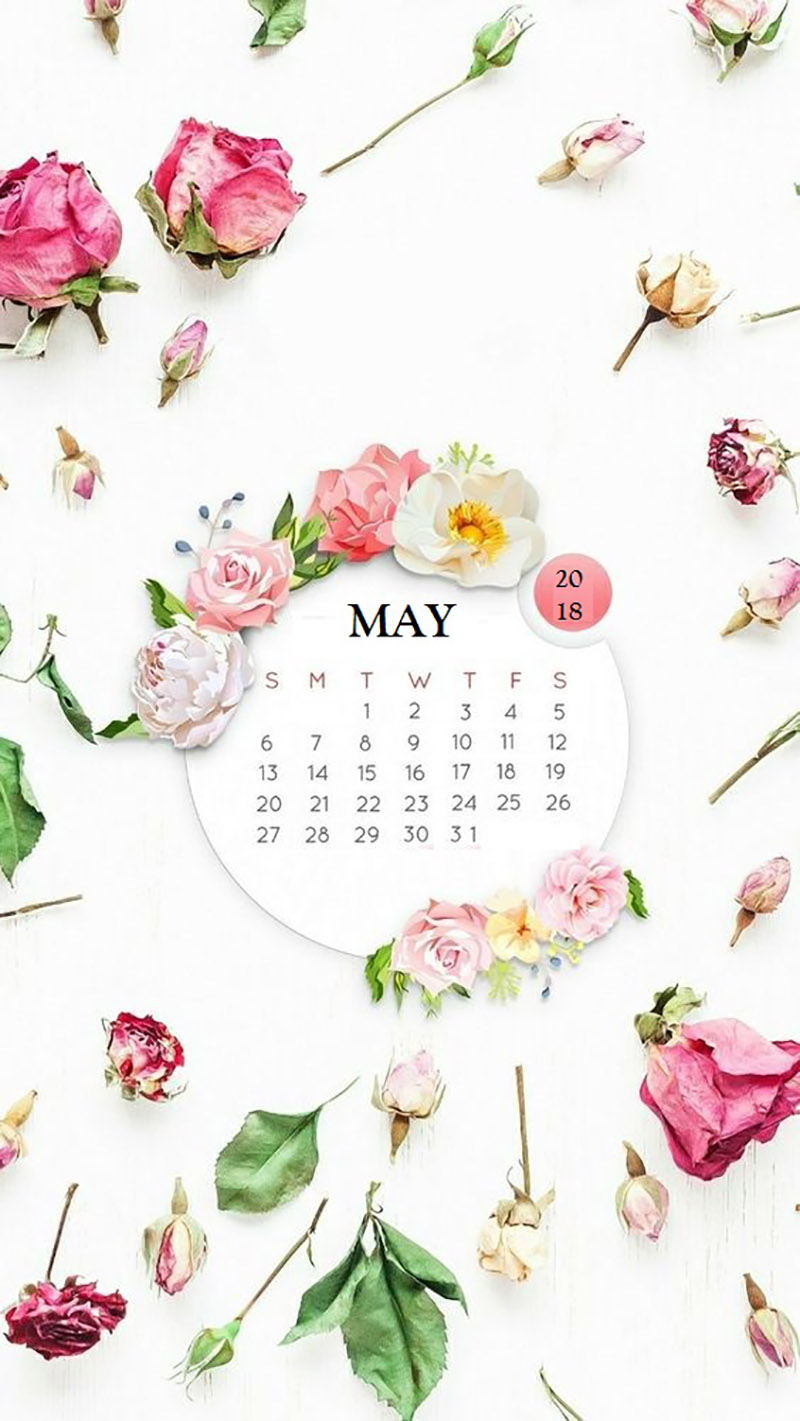 Beautiful May 2018 Iphone Wallpaper Calendar , HD Wallpaper & Backgrounds