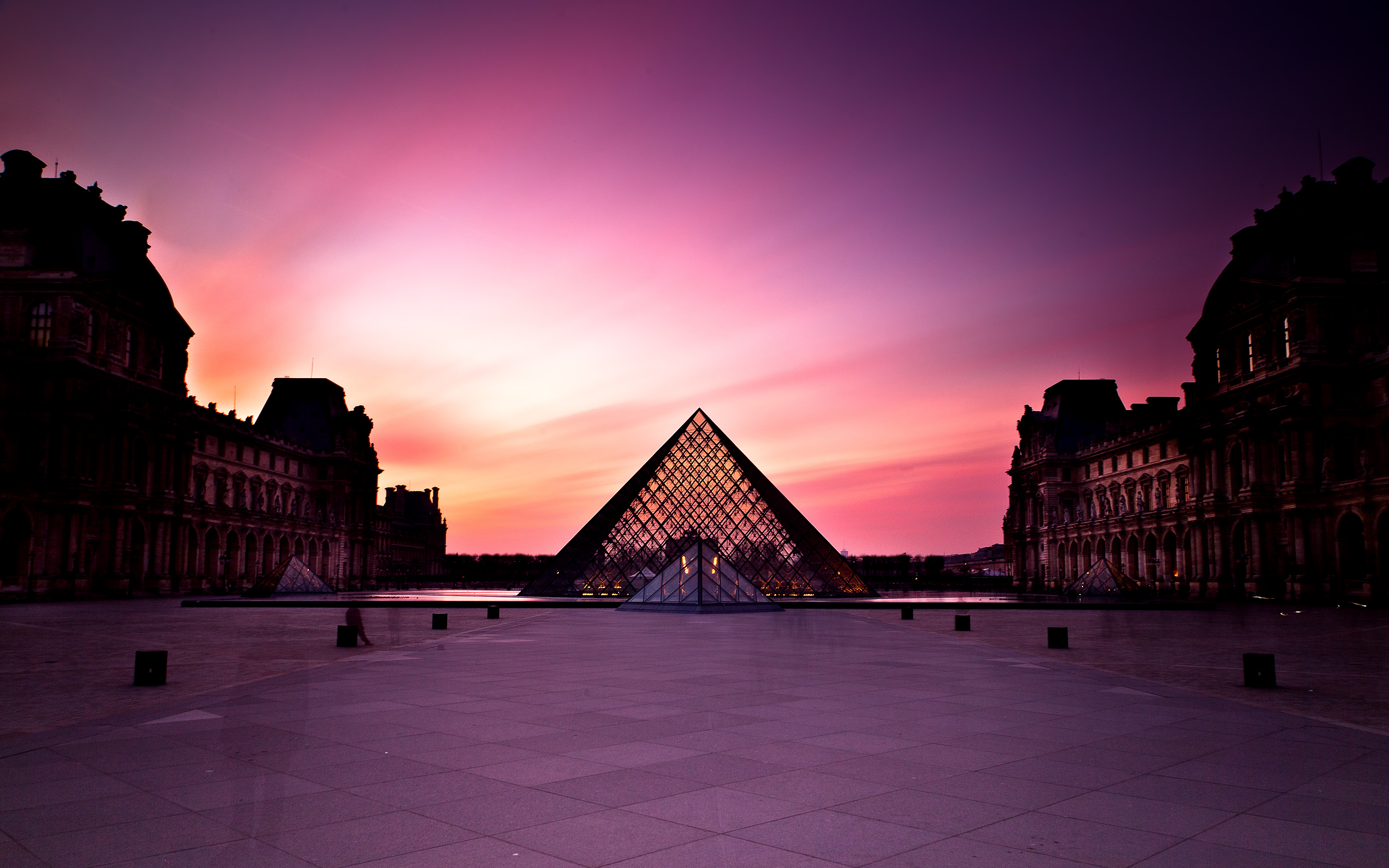 Louvre Museum Sunset Wallpaper - Louvre , HD Wallpaper & Backgrounds