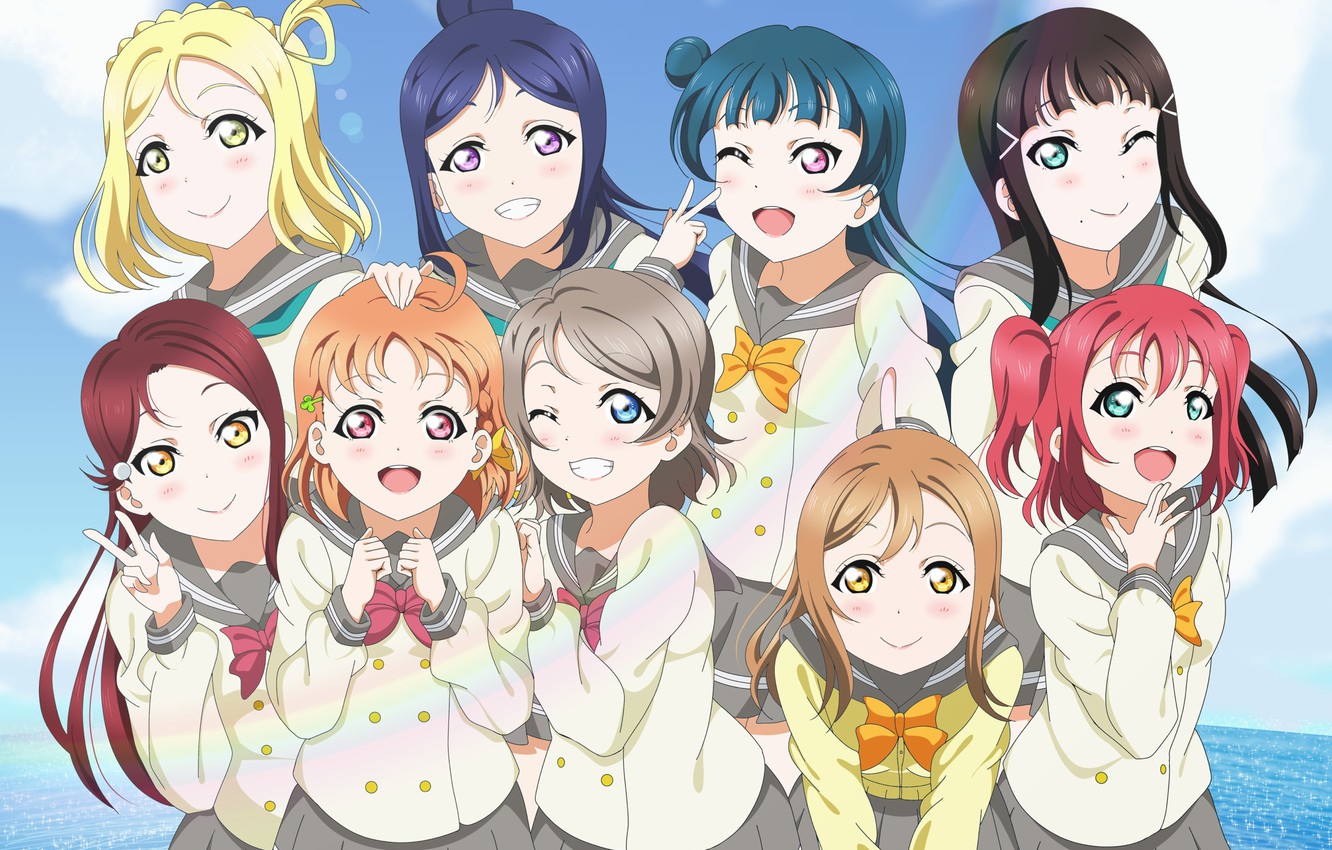 Photo Wallpaper Summer, Girls, Group, Love Live School - Love Live School Idol Project Summer , HD Wallpaper & Backgrounds