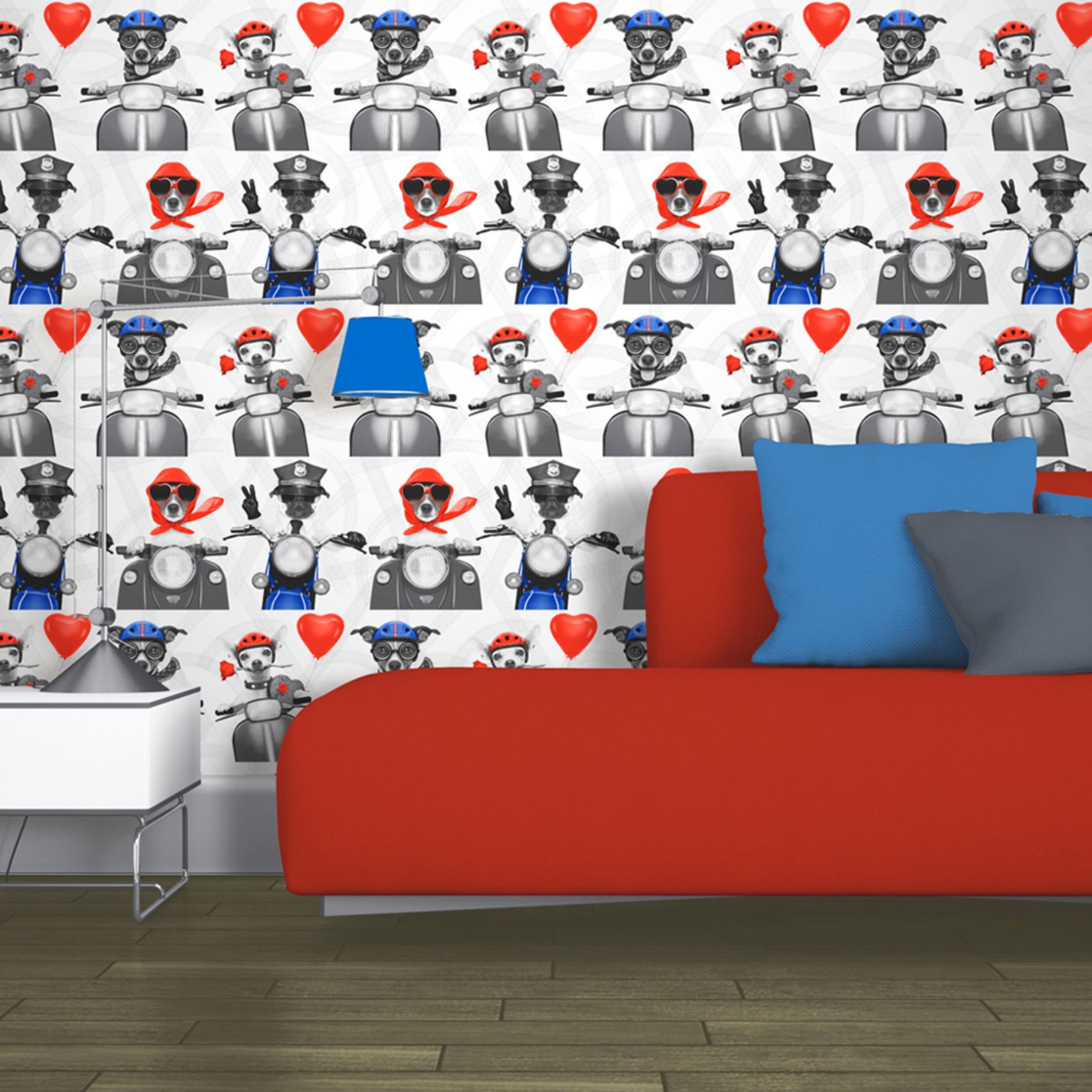Biker Dogs Wallpaper Muriva - Dog Wallpaper Bedroom , HD Wallpaper & Backgrounds