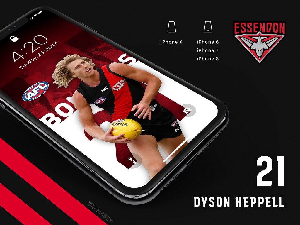 Dyson Heppell Iphone Wallpapers - Essendon Football Club , HD Wallpaper & Backgrounds