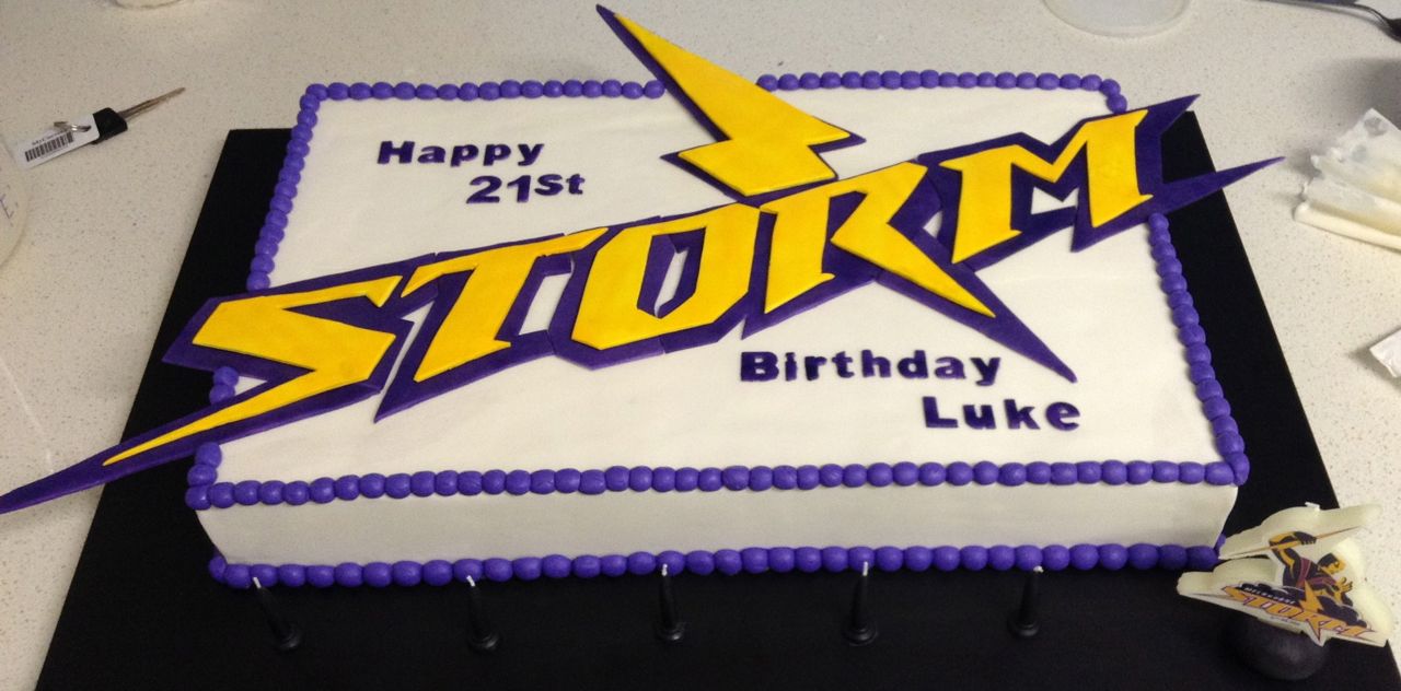 Melbourne Storm Cake - Melbourne Storm Birthday Cake , HD Wallpaper & Backgrounds