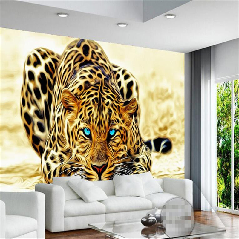 Beibehang 3d Custom Wallpaper Home Decoration Wallpaper - Blue Eye Jaguar Animal Hd , HD Wallpaper & Backgrounds