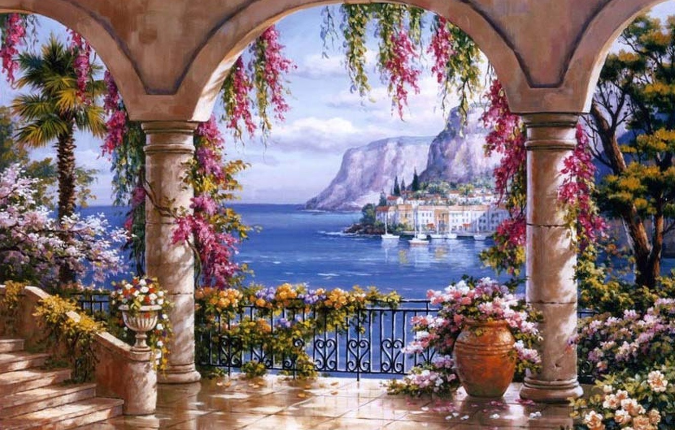 Photo Wallpaper Picture, Painting, Painting, Sung Kim, - Free Wallpaper Italy Sicily , HD Wallpaper & Backgrounds