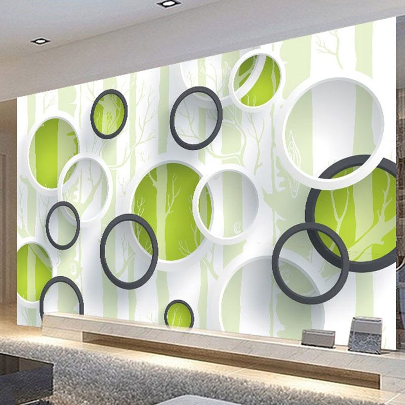 Aliexpress Com Buy Custom 3d Mural Wallpaper Modern - 3 D Обои Круги , HD Wallpaper & Backgrounds