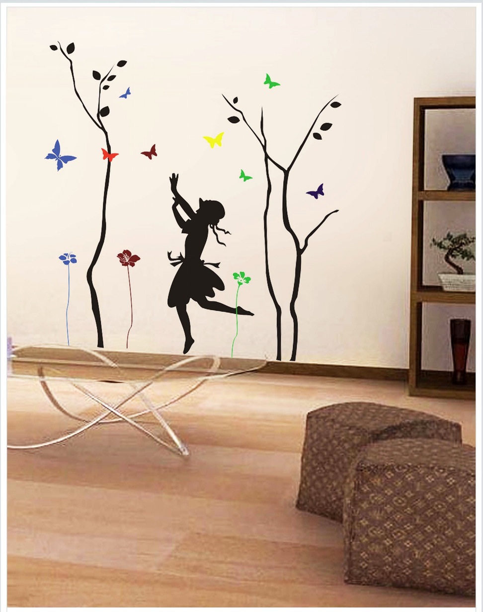 Interior Design Large-size Gloob Decal Style Tree Wall - Wall Sticker , HD Wallpaper & Backgrounds