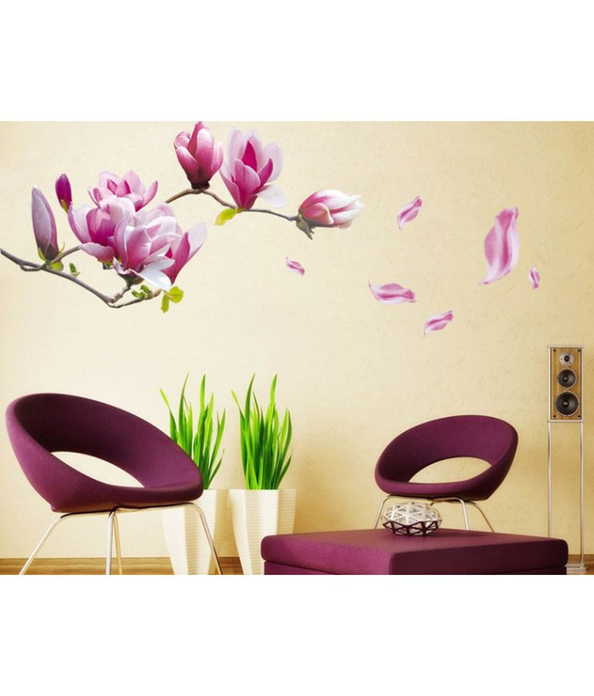 New Uberlyfe Purple Flowers Wall Stickers Home Decor - La Flor De Loto Cuadros , HD Wallpaper & Backgrounds