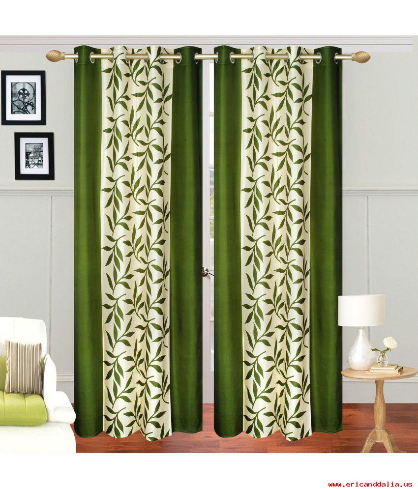 Elite Dekor Set Of 2 Long Door Eyelet Curtains Floral - Window Film , HD Wallpaper & Backgrounds