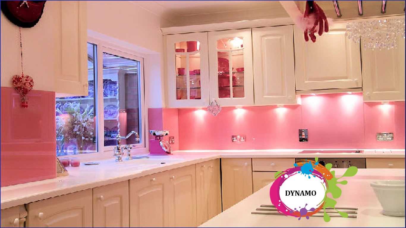 White Kitchen Cabinets With Pink Walls , HD Wallpaper & Backgrounds