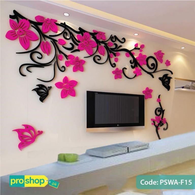 3d Flower Acrylic Wall Stickers Butterflies Dancing - Декор Стен Из Пенопласта , HD Wallpaper & Backgrounds