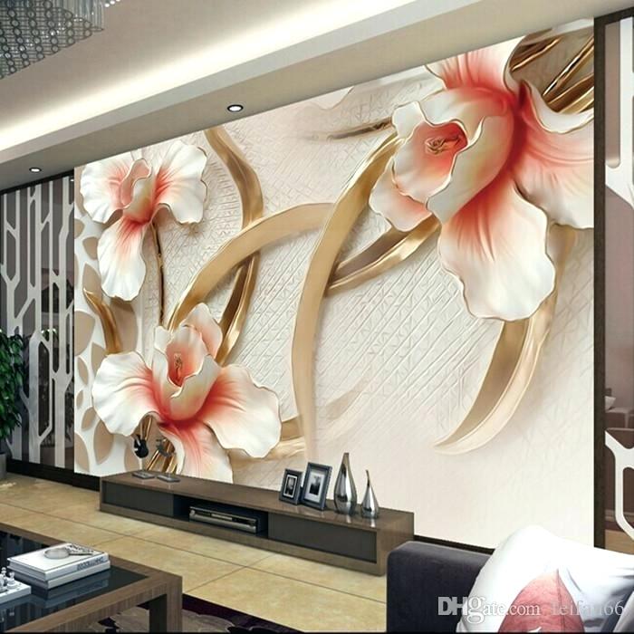 3d Wall Paper Wallpaper Embossed Magnolia Flowers Photo - 3d Wallpaper Hd Room , HD Wallpaper & Backgrounds