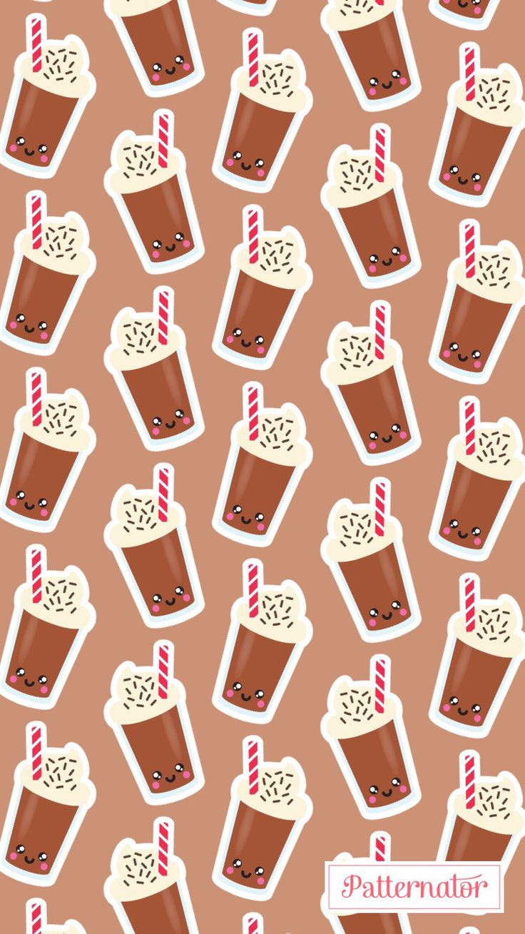 Cute Chocolate Milkshake Wallpaper Iphone - Kawaii Fondos De Pantalla De Chocolates Animados , HD Wallpaper & Backgrounds