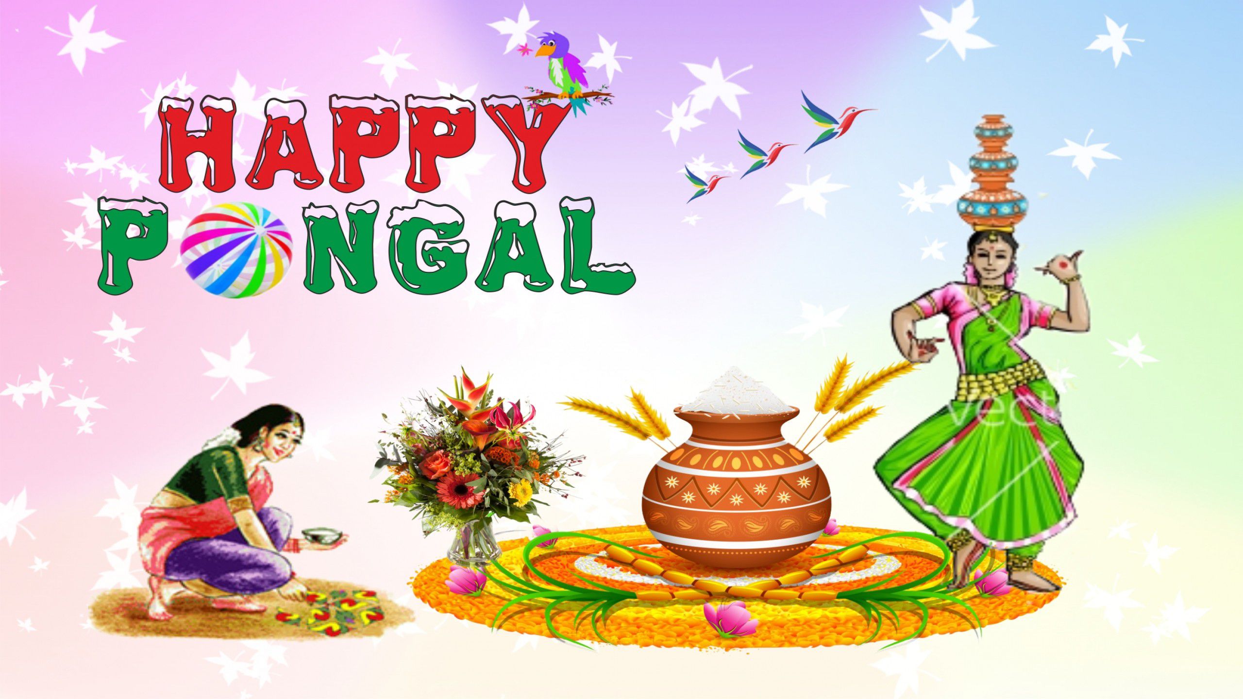 Happy Thai Pongal Clipart 363,93kb Download - Happy Pongal , HD Wallpaper & Backgrounds