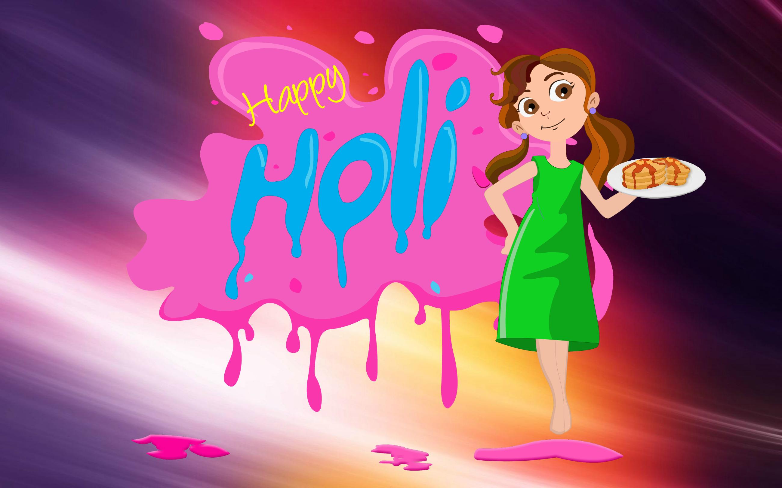 Download Cute Holi Hd Wallpapers - Holi Images Hd Cartoon , HD Wallpaper & Backgrounds