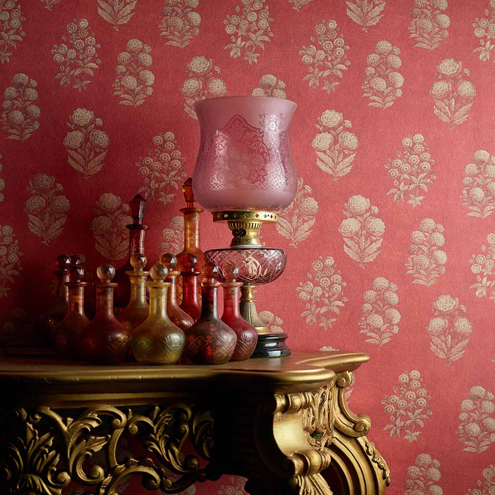 Red Colour Wallpaper Designs From Nilaya By Asian Paints - Sabyasachi Asian Paints , HD Wallpaper & Backgrounds