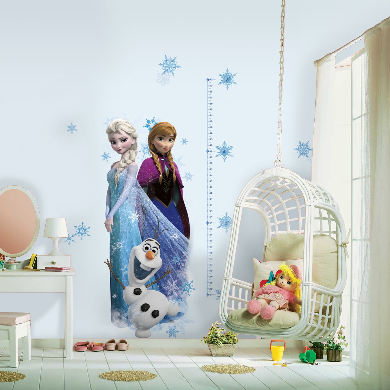 Asian Paints Nilaya Frozen Elsa, Anna And Olaf Giant - Frozen Growth Chart , HD Wallpaper & Backgrounds