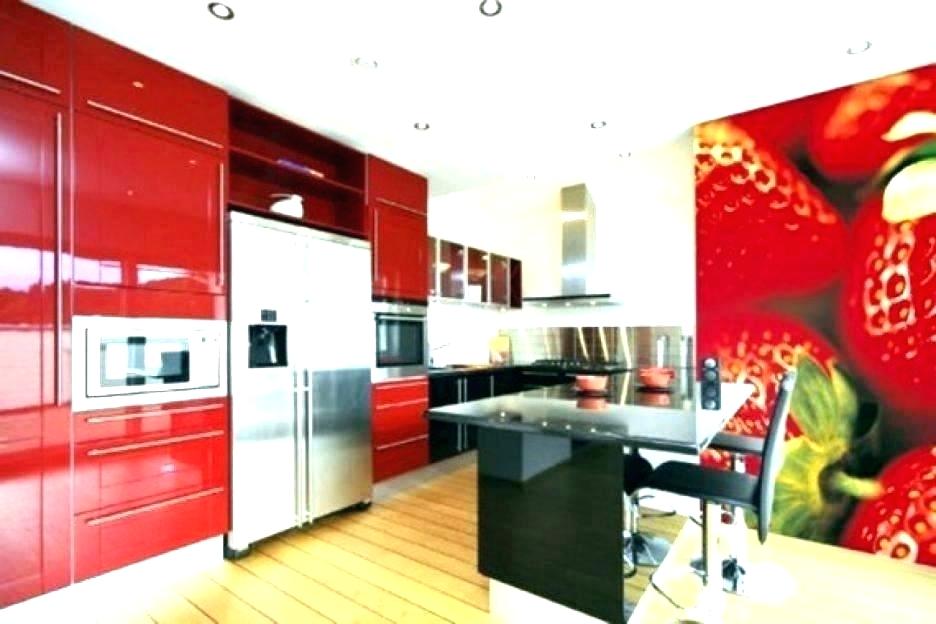 Modern Kitchen Wallpaper Red Country Borders Large - Strawberry Kitchen Ideas , HD Wallpaper & Backgrounds