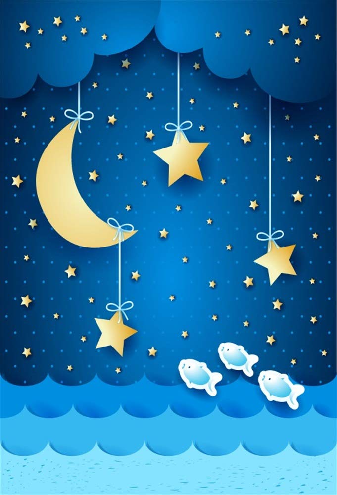 Lfeey 5x7ft Twinkle Twinkle Little Star Backdrop Wallpaper - Night Sky Cartoon , HD Wallpaper & Backgrounds