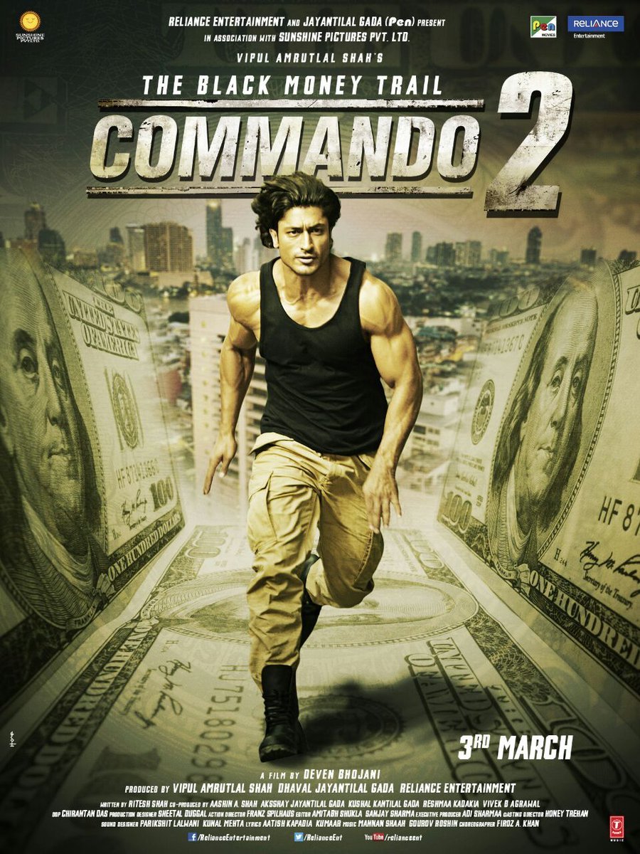 Commando 2 Movie Poster Ft - Commando 2 Full Movie Download , HD Wallpaper & Backgrounds