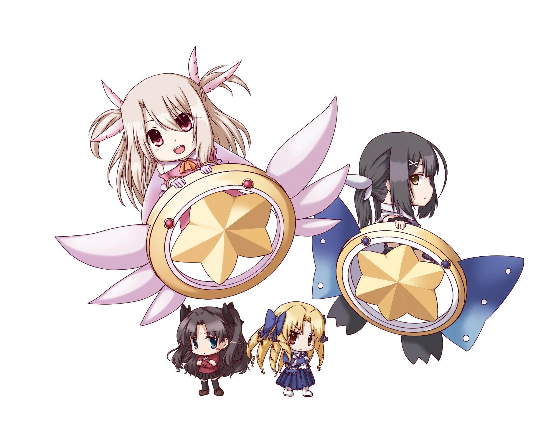 Chibi Characters Fate/kaleid Liner Prisma Illya Series, - Fate Kaleid Liner Prisma Illya Chibi , HD Wallpaper & Backgrounds