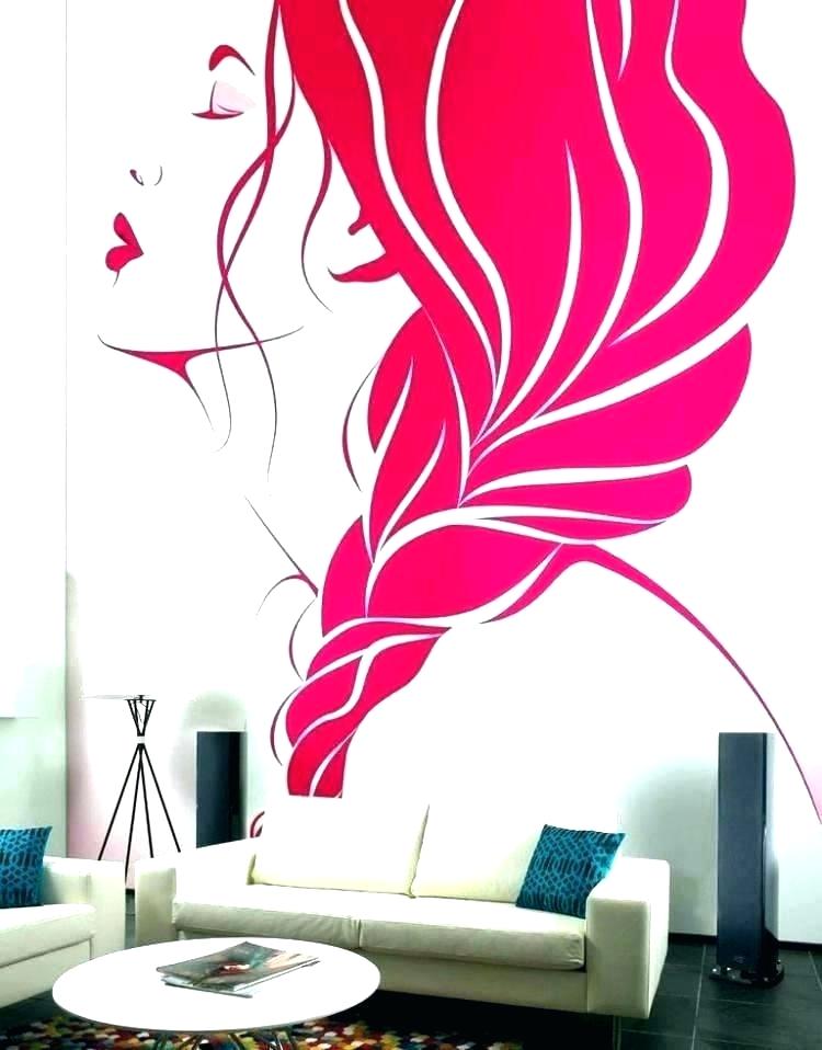 Wall Paint Design Photos Cool Wall Paint Designs Cool - Salon Wall Painting Design , HD Wallpaper & Backgrounds