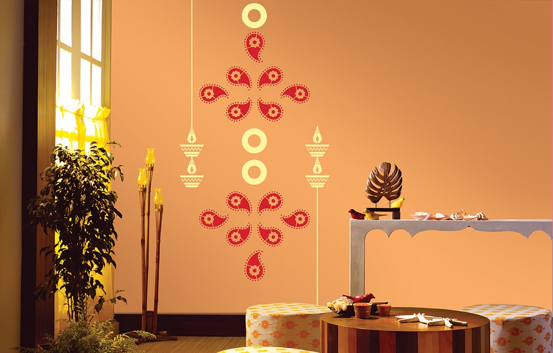 Colourdrive-asian Paint Devotional Stencil - Asian Paints Wall Stencil Designs , HD Wallpaper & Backgrounds